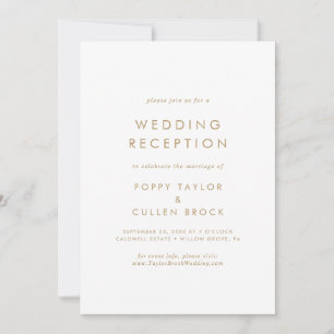 Chic Gold Typografie Hochzeitsempfang Einladung