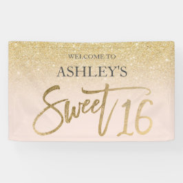 Chic gold typografie rot Sweet 16 Party Banner