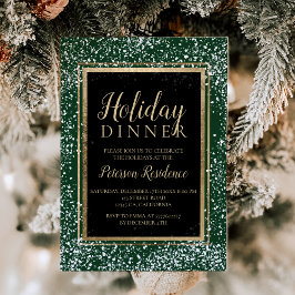 Chic gold Typografie Schnee Feier grün Einladung