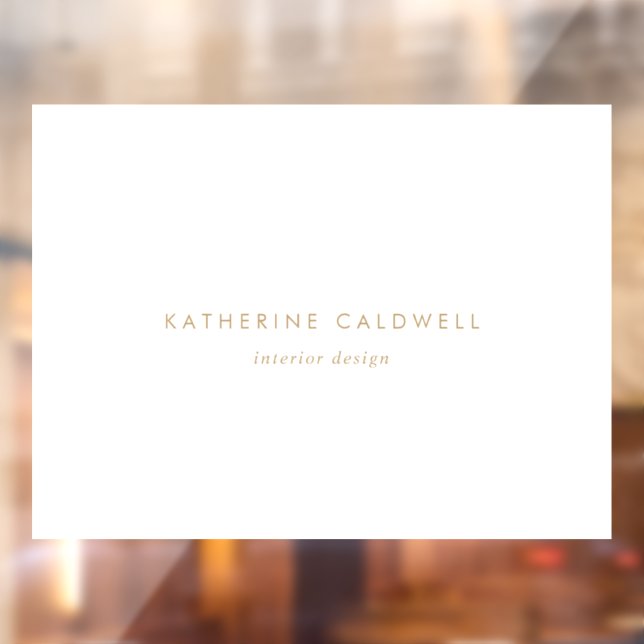 Chic Gold Typografy Business Door Fensteraufkleber (Blatt 2)