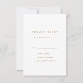 Chic Gold Typografy Simple RSVP Card