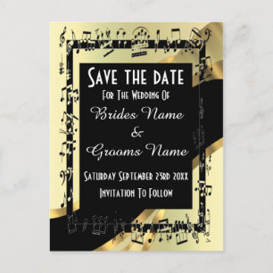 Chic Gold und Schwarz Save the Date Ankündigungspostkarte