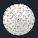 Chic Gold und White Bee Gemustert Dartscheibe<br><div class="desc">Chic Gold und White Bee Muster</div>