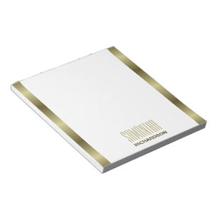Chic Gold und White Modern Geometric Notepad Notizblock