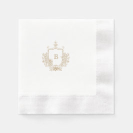 Chic Gold und White Wappen Monogram Custom Wedding Serviette