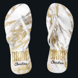 Chic Gold White Marble Bride Wedding Bachelorette Flip Flops<br><div class="desc">Elegante, schicke und moderne Imitate bedruckten die goldfarbenen und weißen Marmormuster, die Bride-Sake-Flip-Flops. Dieses klassische und raffinierte Design ist perfekt für die stilvolle, trendige und stilvolle Bride. Tragen Sie sie zu Ihrem Junggeselinnen-Abschied oder zu jeder Hochzeitsfeier. Das gesamte Foto-Druckdesign.</div>
