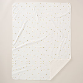 Chic Gold White Ombre Little Stars Sherpadecke
