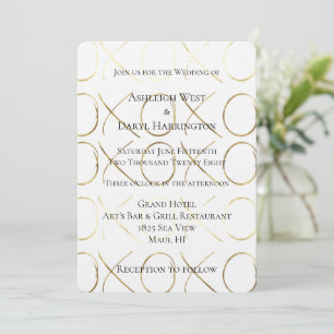 Chic Gold White XOXO Liebe Wedding Einladung