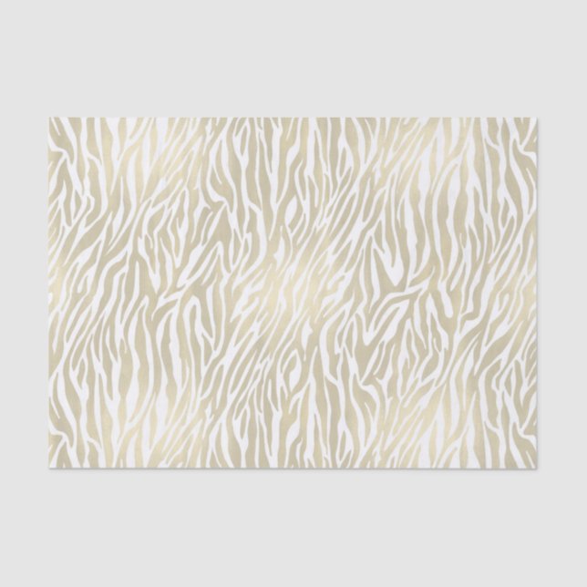 Chic Gold Zebra Print Seidenpapier (Vorderseite)