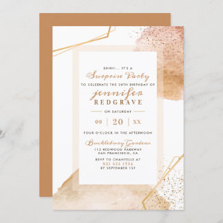 Chic Golden Abstrakt Dots Einzigartiges Party Einladung