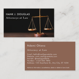 Chic Golden and Black Lawyer Business Card Visitenkarte