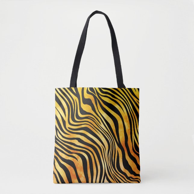Chic Golden Orange Black Tiger Animal Print (Vorderseite)