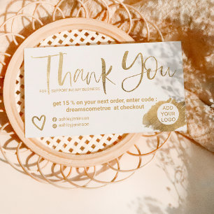 Chic Golden Pinsel Schriftart Weiß Chic Reihenfolg Visitenkarte