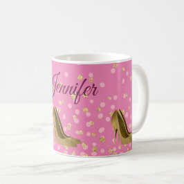 Chic Golden Stilettos Rosa  Kaffeetasse