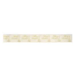 Chic Golden und Cream Yellow Frohe Weihnachten Satinband