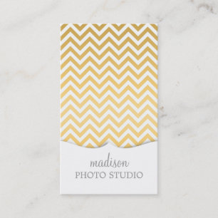 Chic-goldenes Zickzack Zickzack-Muster   *Fake* Visitenkarte