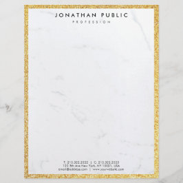 Chic-GoldGlitzer und weiße moderne Briefbogen