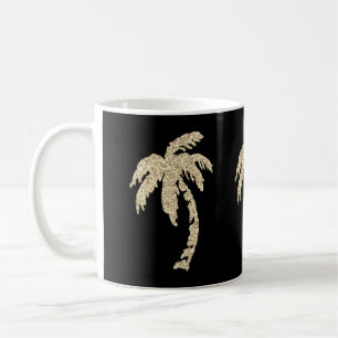 Chic-Goldpalmen schwarz/weißer Kaffee-Tee-Tasse Tasse