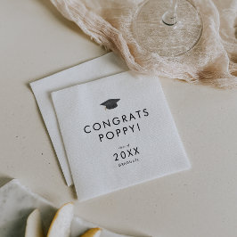 Chic Grad Cap Glückwunschs Abschluss Serviette