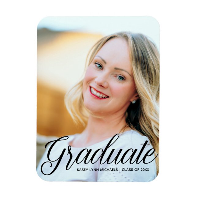 Chic Graduate Foto Trendy 2023 Abschluss Magnet (Vertikal)