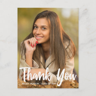 Chic Graduate Foto Vielen Dank Abschluss Postkarte