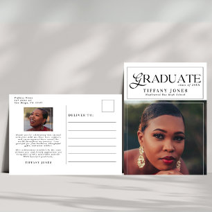 Chic Graduate Magazine Foto Abschluss Vielen Dank Postkarte