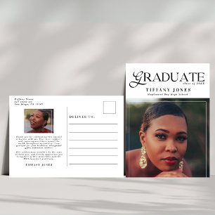 Chic Graduate Magazine Foto Abschluss Vielen Dank Postkarte
