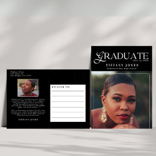 Chic Graduate Magazine Foto Abschluss Vielen Dank Postkarte