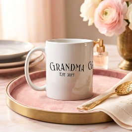 Chic Grandma Established Personalize Name Year Kaffeetasse