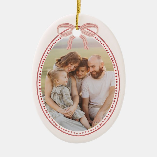 Chic Grandmillennial Christmas Oval Ornament (Vorne)