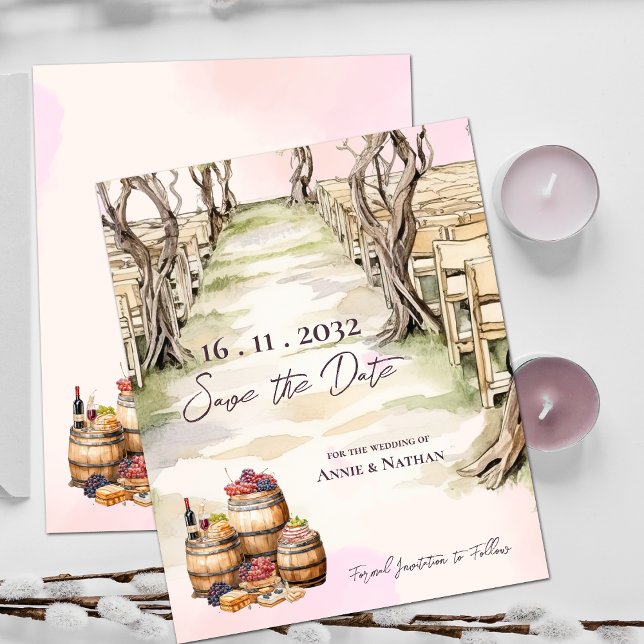 Chic Grapevine Wine Wine Wedding Save the Date (Chic Grapevine Wine Vineyard Wedding Save the Date)