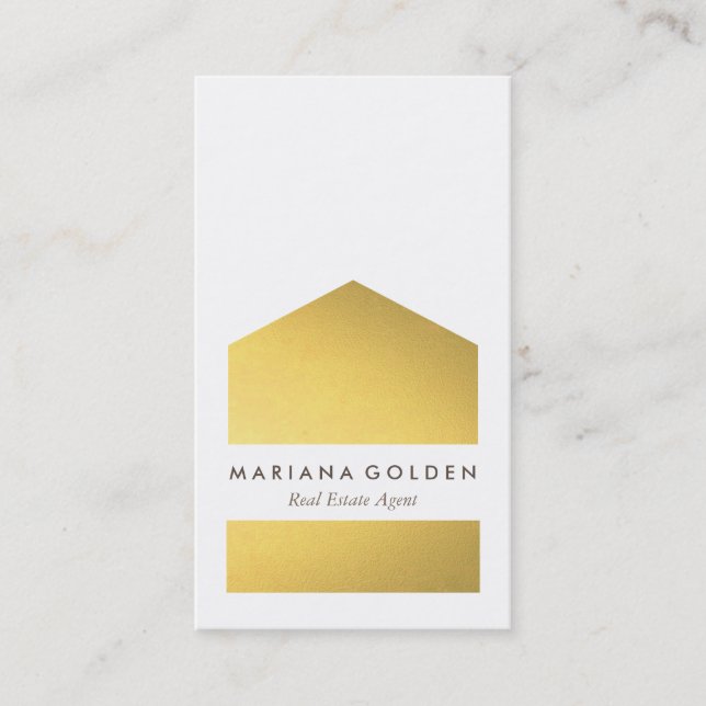 Chic Graphic Gold Real Anwesen Agent Business Card Visitenkarte (Vorderseite)