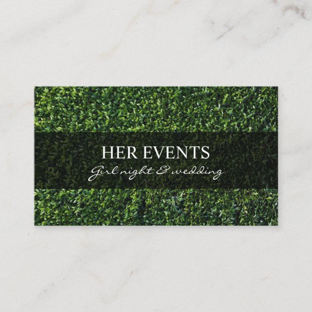 Chic Grass Design Cards für Event Manager Visitenkarte (Vorderseite)