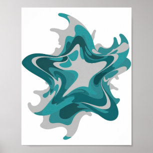 Chic Grau ABSTRACTE KUNST Moderne Gestaltung Poster