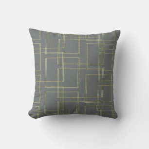 Chic Grau & Gold Geometrischer Glam Kissen