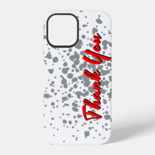 Chic Graue Explosion Watercolor Punkte Roter Text iPhone 12 Hülle