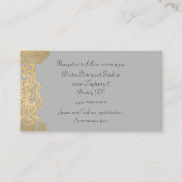 Chic Gray and Gold Wedding Information Card Begleitkarte