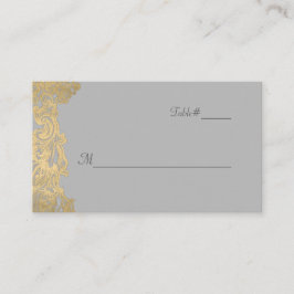 Chic Gray and Gold Wedding Platzkarte