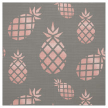 Chic Gray and Rose Gold Ananas Upholsterie