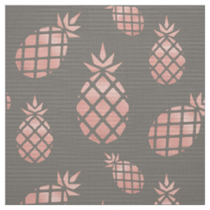 Chic Gray and Rose Gold Ananas Upholsterie Stoff