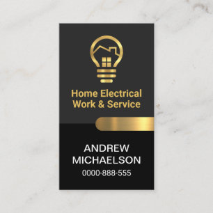 Chic Gray Black Layers Gold Tab Electrical Visitenkarte