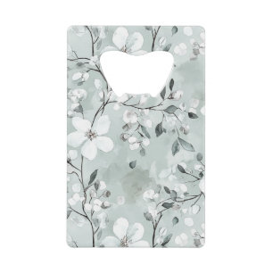 Chic Gray Blue White Blume Hochzeit Geldbeutel Flaschenöffner