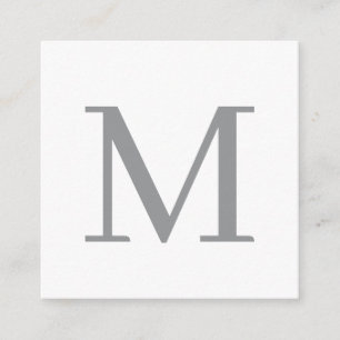 Chic Gray Initial Letter Monogram Modern Begleitkarte