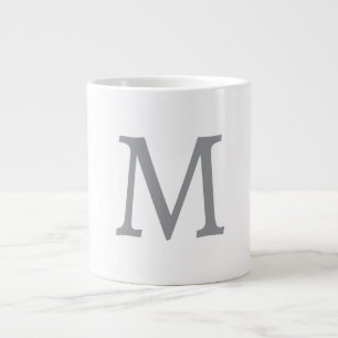 Chic Gray Initial Letter Monogram Modern Jumbo-Tasse