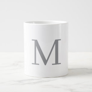 Chic Gray Initial Letter Monogram Modern Jumbo-Tasse