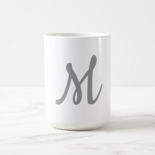 Chic Gray Initial Letter Monogram Modern Kaffeetasse