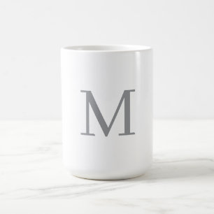 Chic Gray Initial Letter Monogram Modern Kaffeetasse