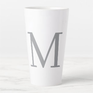 Chic Gray Initial Letter Monogram Modern Milchtasse