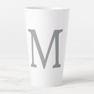Chic Gray Initial Letter Monogram Modern Milchtasse