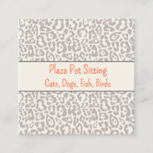 Chic Gray Leopard Print Business Card